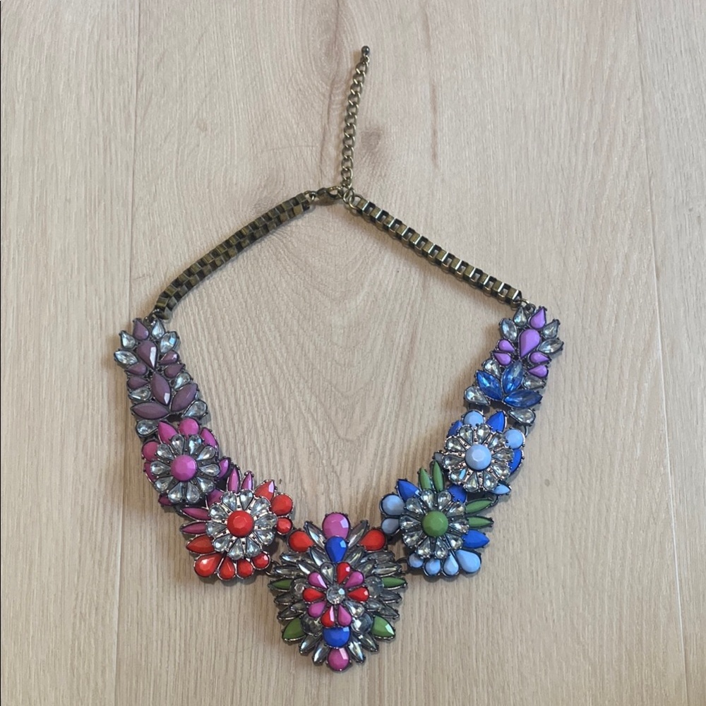 Colorful Floral Statement Necklace